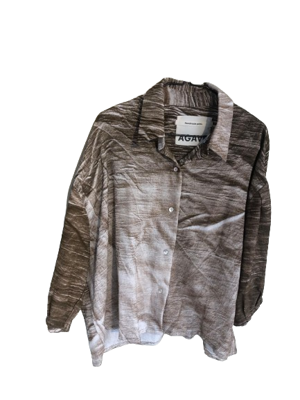 camisa globo marron