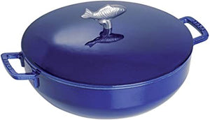 BOUILLABAISSE POT ROUND 28CM DARK BLUE STAUB CAST-monoccino