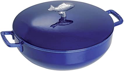 BOUILLABAISSE POT ROUND 28CM DARK BLUE STAUB CAST-monoccino