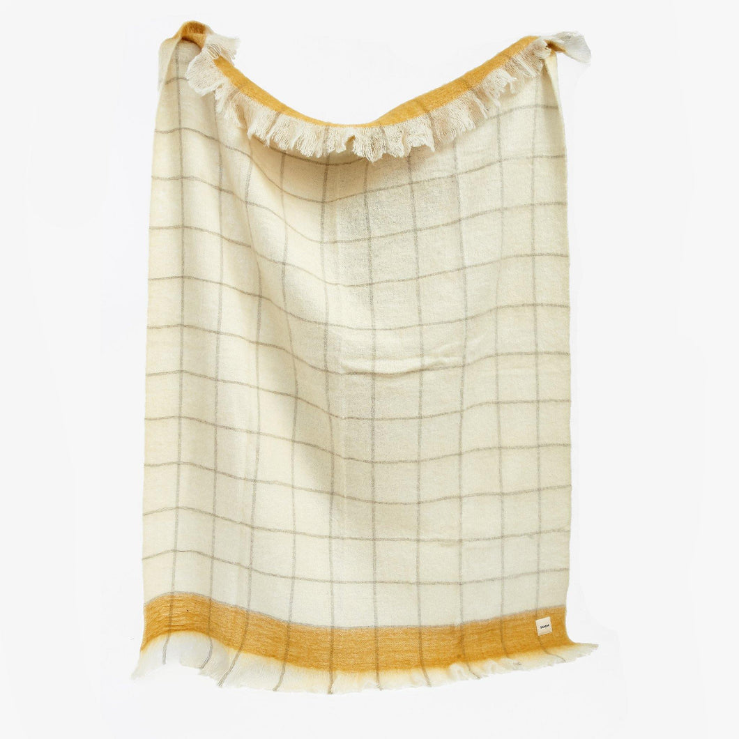 Manta de Lana Check Honey Gold - monoccino