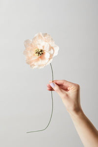 Flor de papel POPPY- NUDE-flores de papel-monoccino