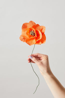 Flor de papel POPPY- RED-flores de papel-monoccino